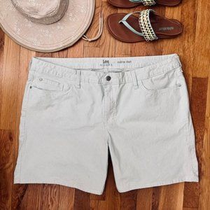 Lee Women's Midrise Shorts Light Blue/White Striped (22) Like New